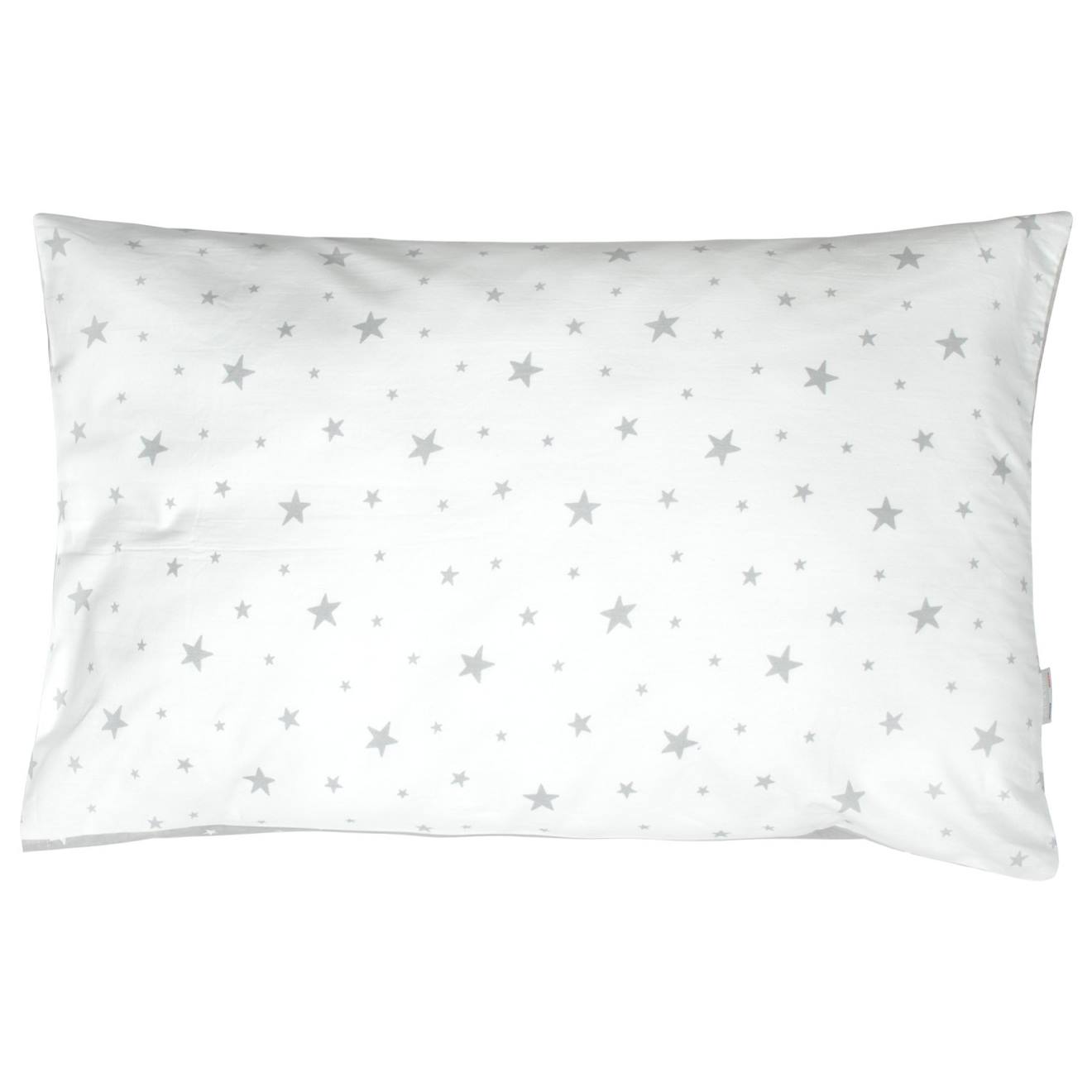 Taie D'oreiller En Coton Réversible Stella Stella, Imprimé Étoiles Blanc,