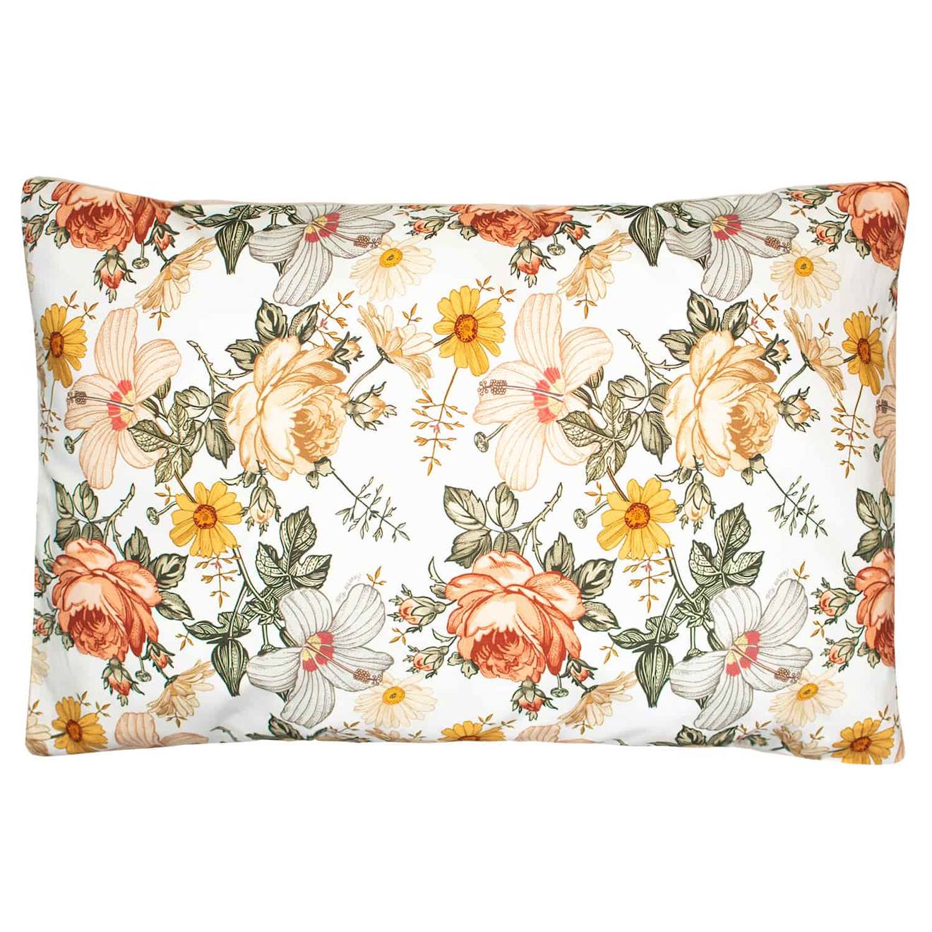 Taie D'oreiller En Coton Réversible Néo Vintage Néo Vintage Imprimé Floral, Be
