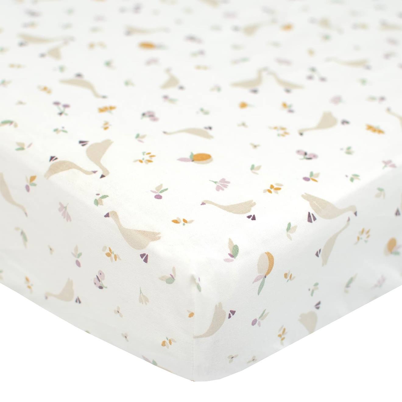 Drap-housse En Coton Sidonia Sidonia, Beige, Écru, Blanc