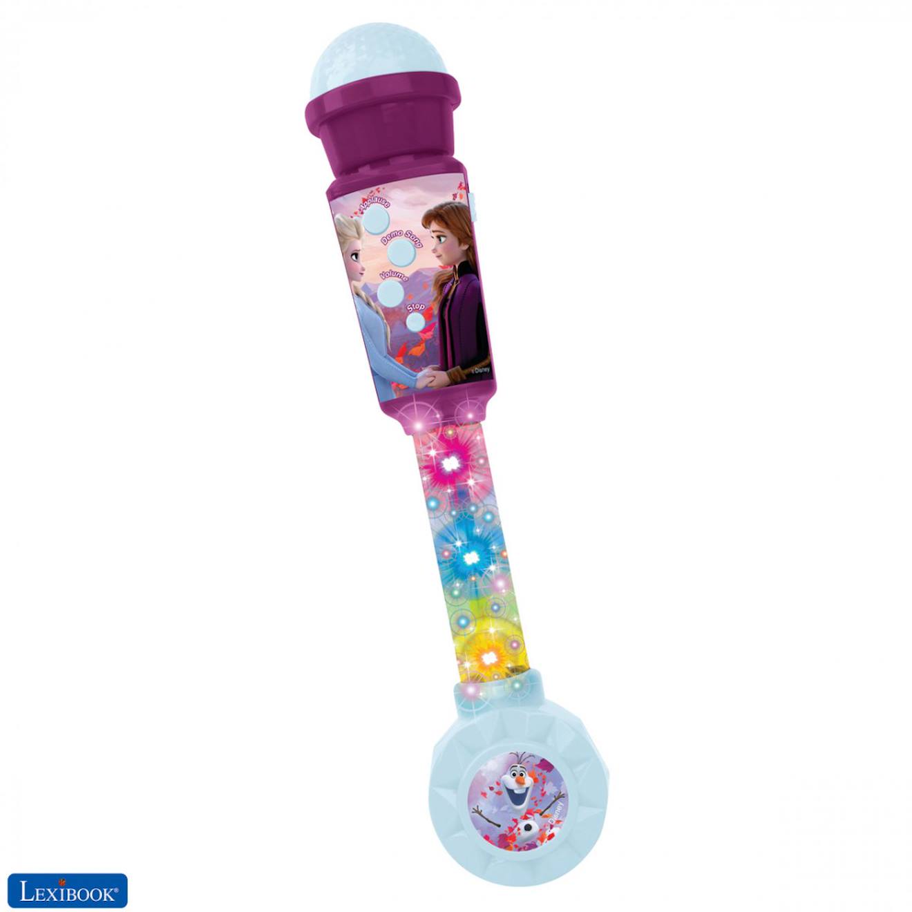 Microphone Reine Des Neiges Avec Tube Lumineux Et Enceinte Multicolore