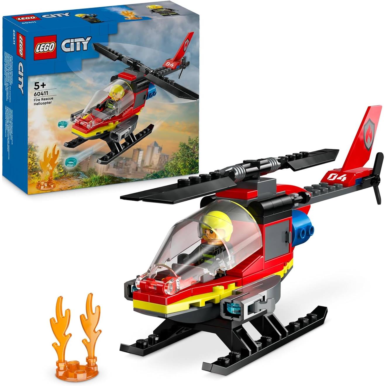 L'hélicoptère De Secours Des Pompiers 60411 Multicolore