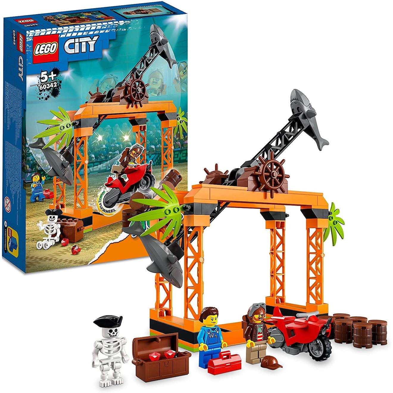 Lego City Le Défi De Cascade : L'attaque Des Requins 60342 Multicolore