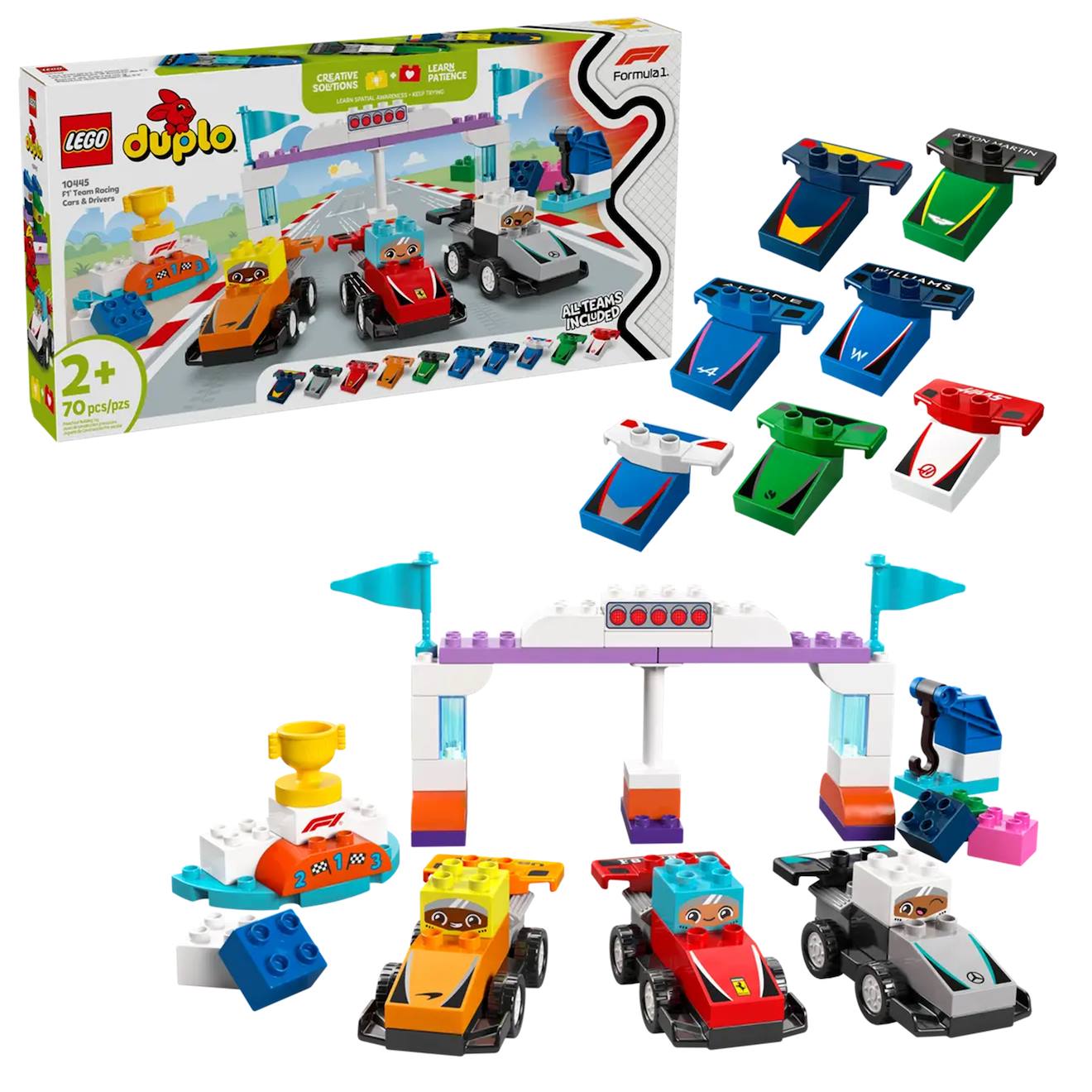 Voitures De Course Et Pilotes D'une Écurie De F1® 10445 Multicolore