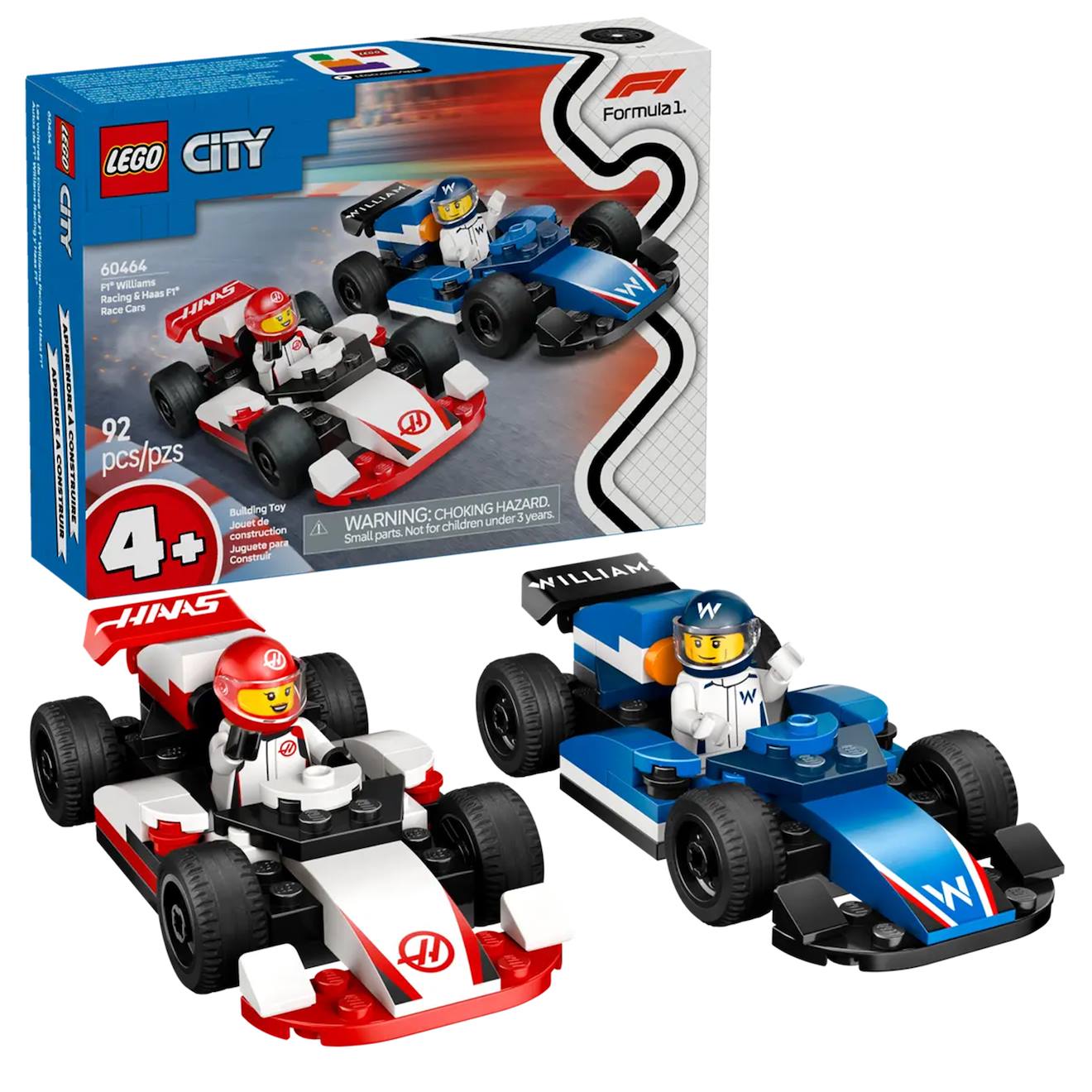 City Voitures De Course De F1® Williams Racing Et Haas F1® 60464 Multicolore
