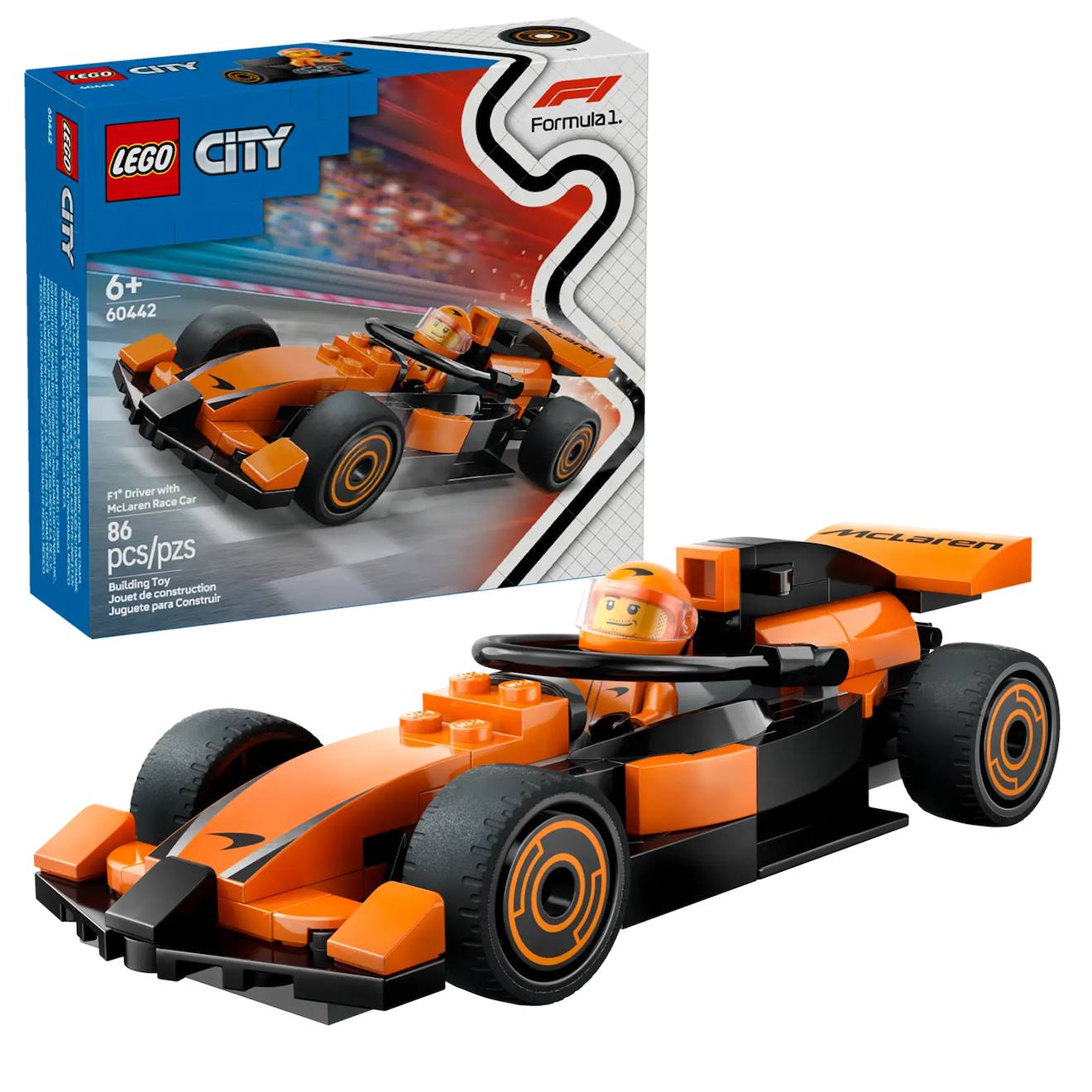 City Voiture De Course Mclaren Avec Pilote De F1® 60442 Multicolore