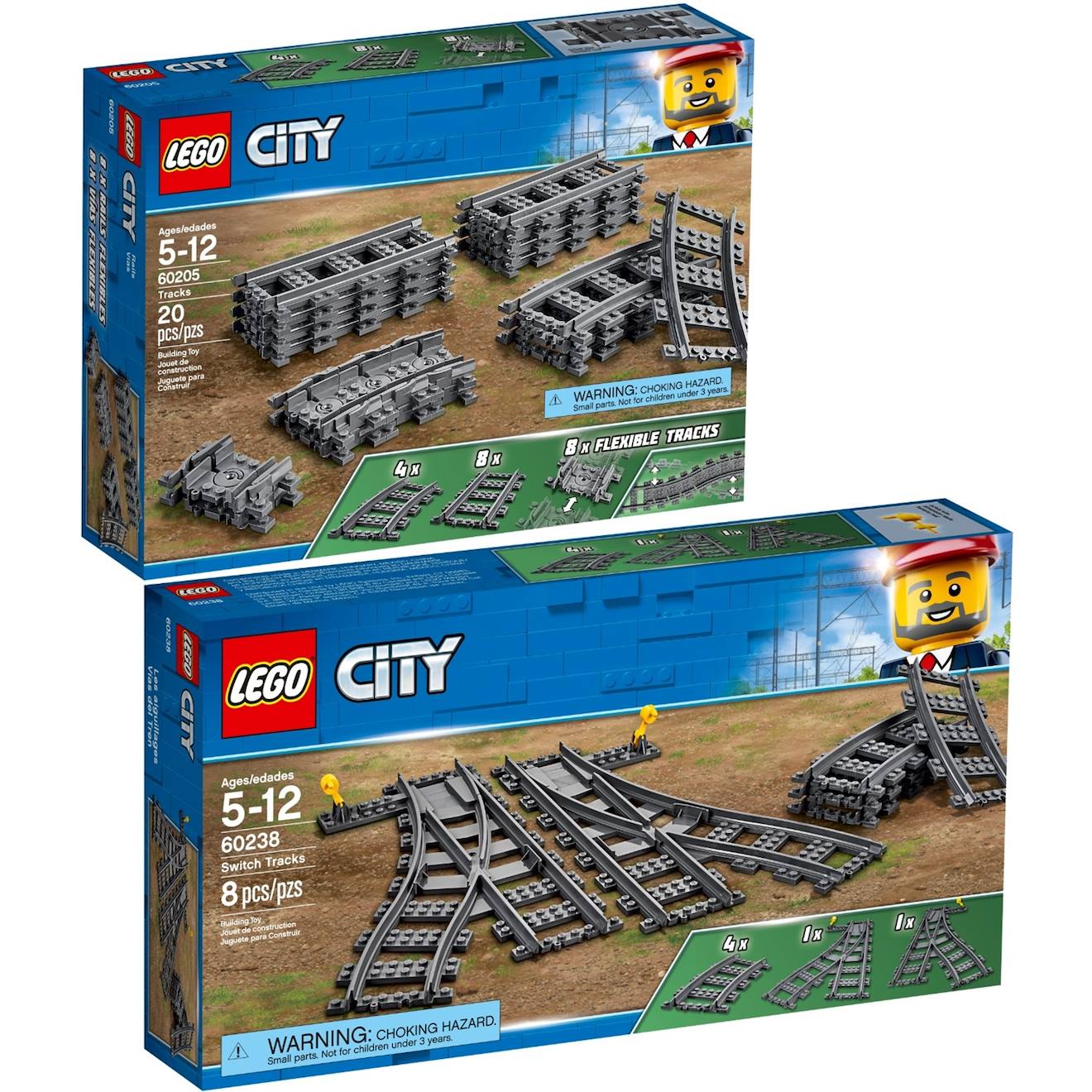 Lego City 2 Set 60205 + 60238 Multicolore