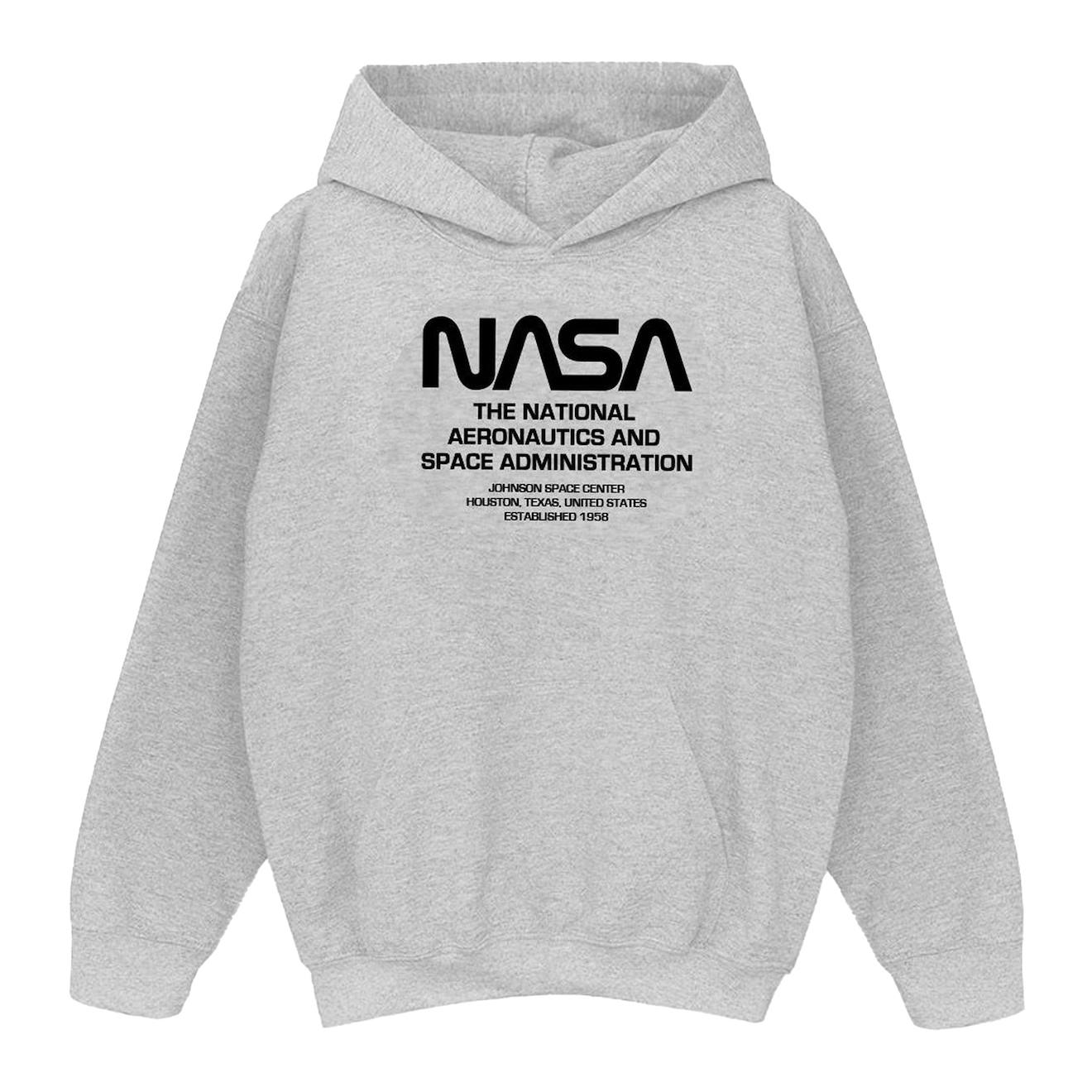 Sweat À Capuche Coton Nasa Gris Chiné