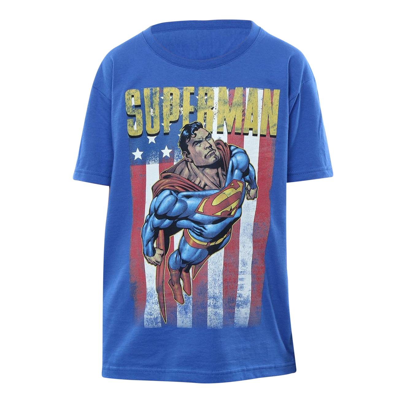 T-shirt En Coton Peigné De Qualité Supérieure Superman Bleu Roi