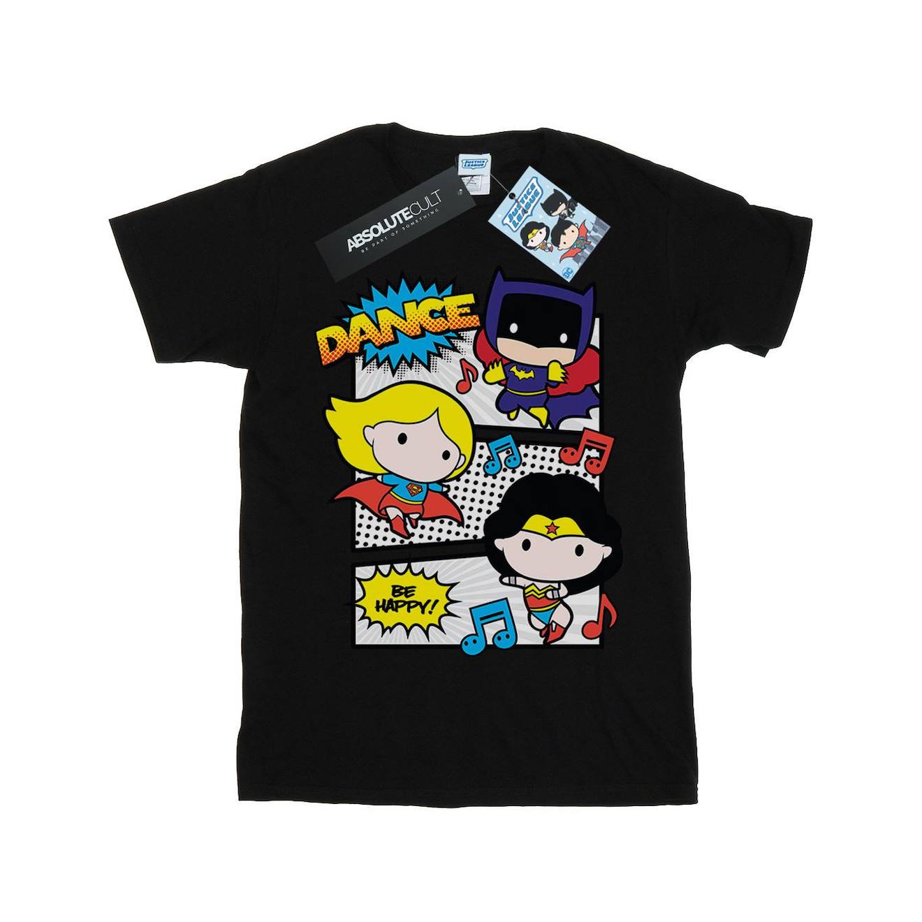 T-shirt En Coton Peigné De Qualité Supérieure Dc Comics Super Friends Noir
