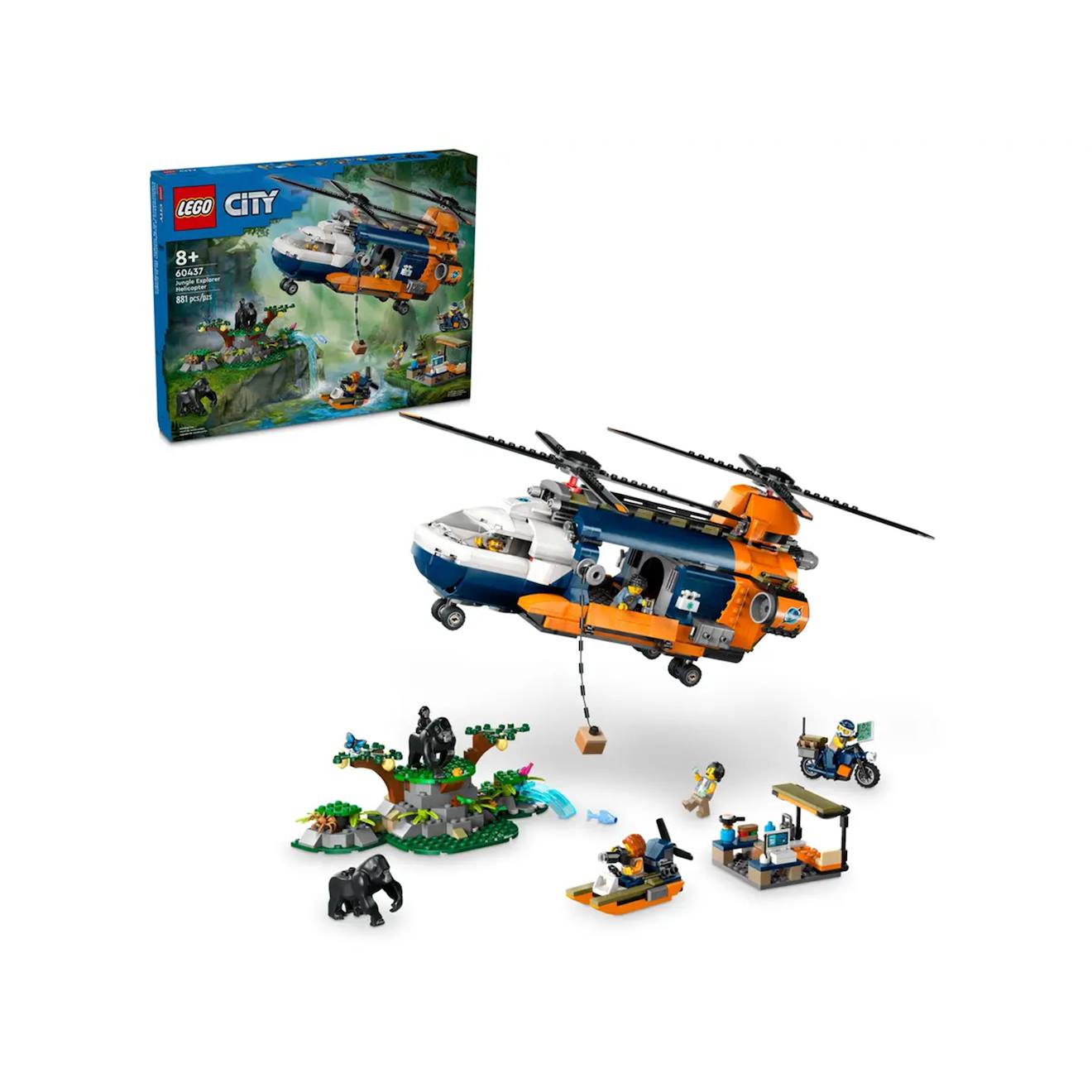 City L'hélicoptère De L'explorateur De La Jungle Au Camp De Base 60437 Multicolore