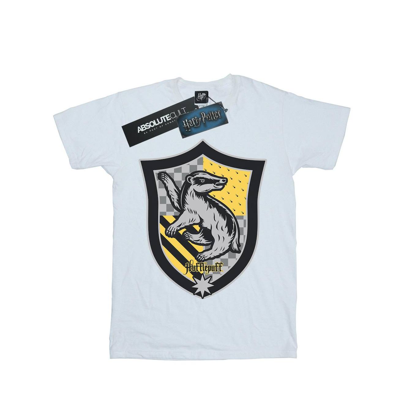 T-shirt Coton Harry Potter Hufflepuff Blanc