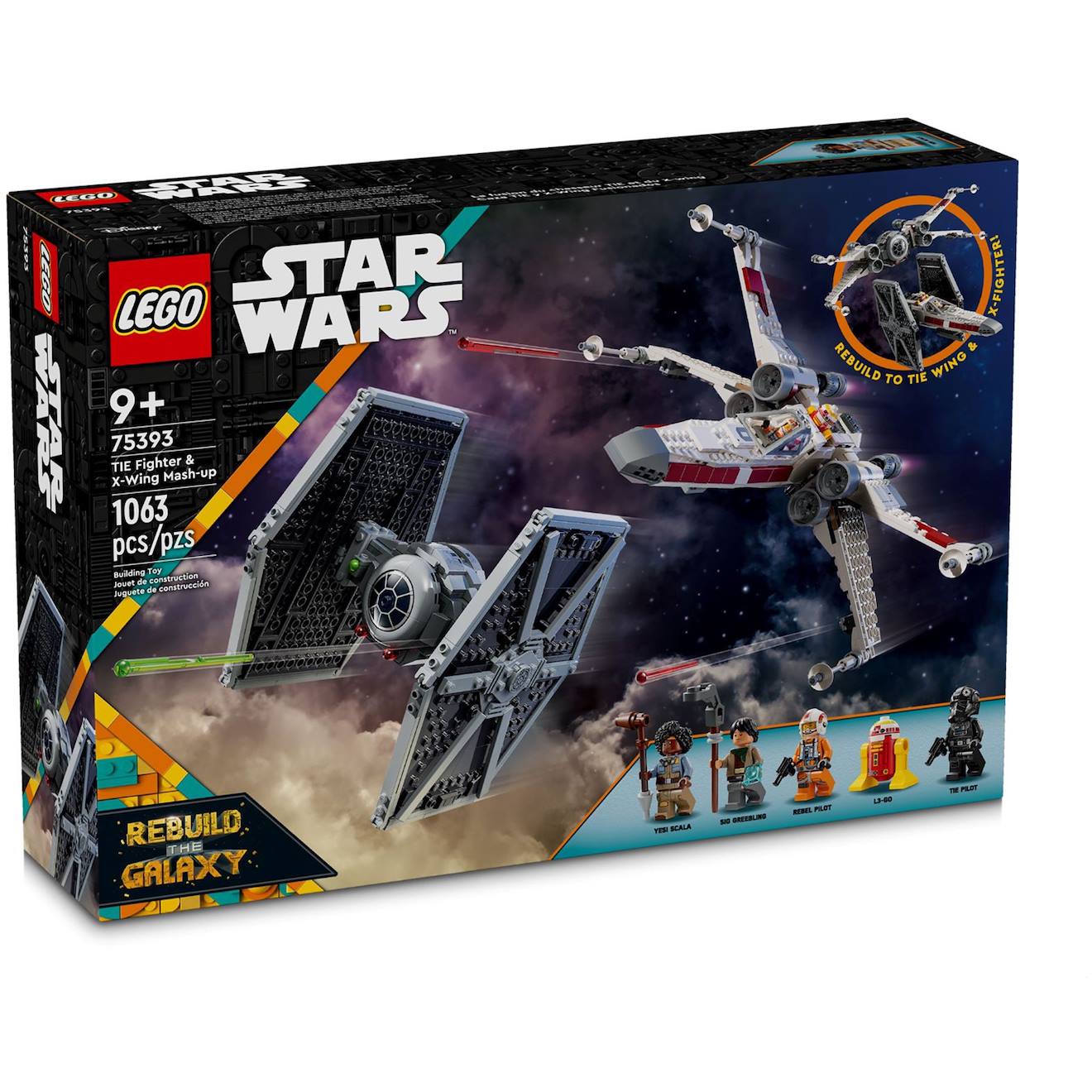 Tie Fighter Et X-wing À Combiner 75393 Multicolore