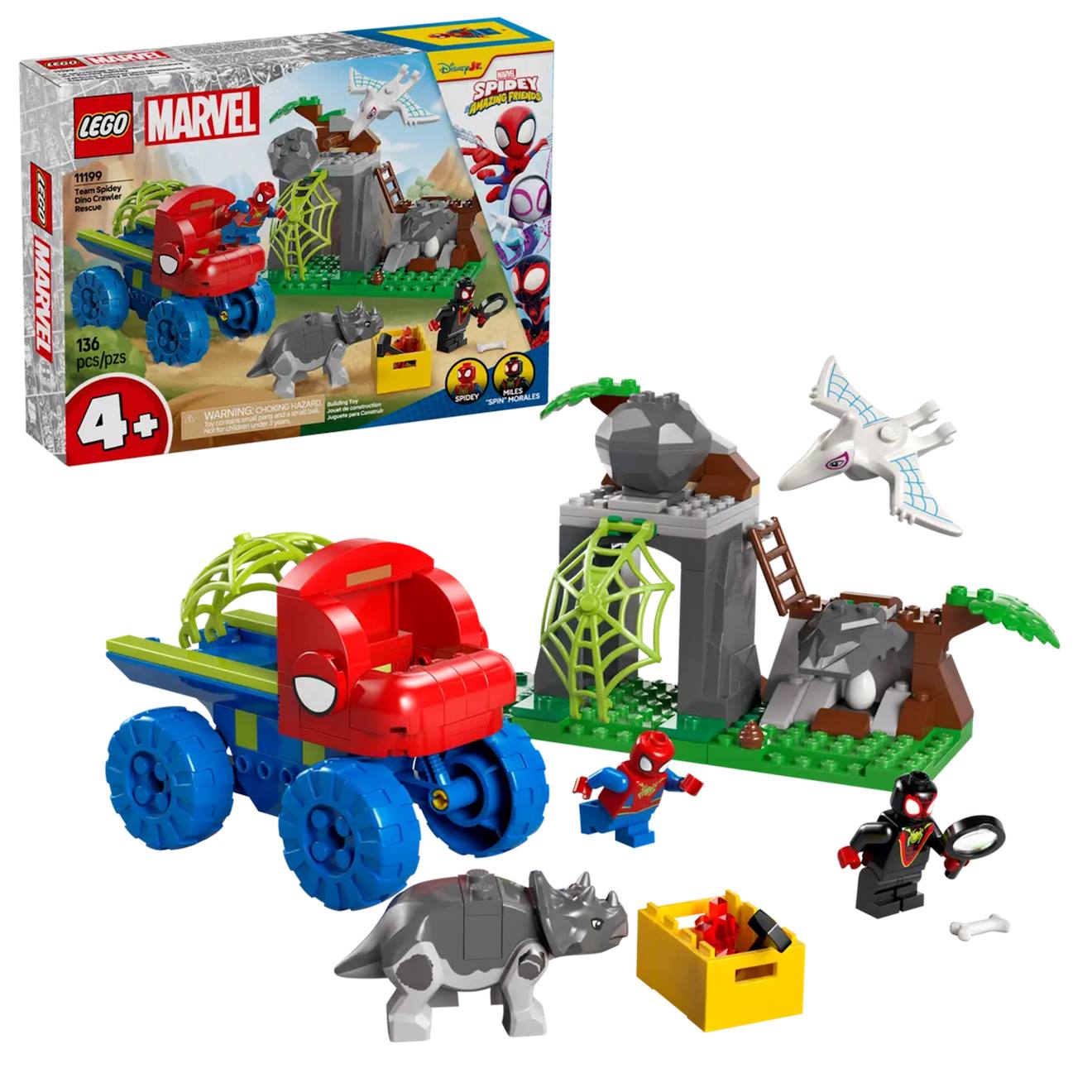 Marvel Sauvetage De L'équipe Spidey En Dino-véhicule 11199 Multicolore