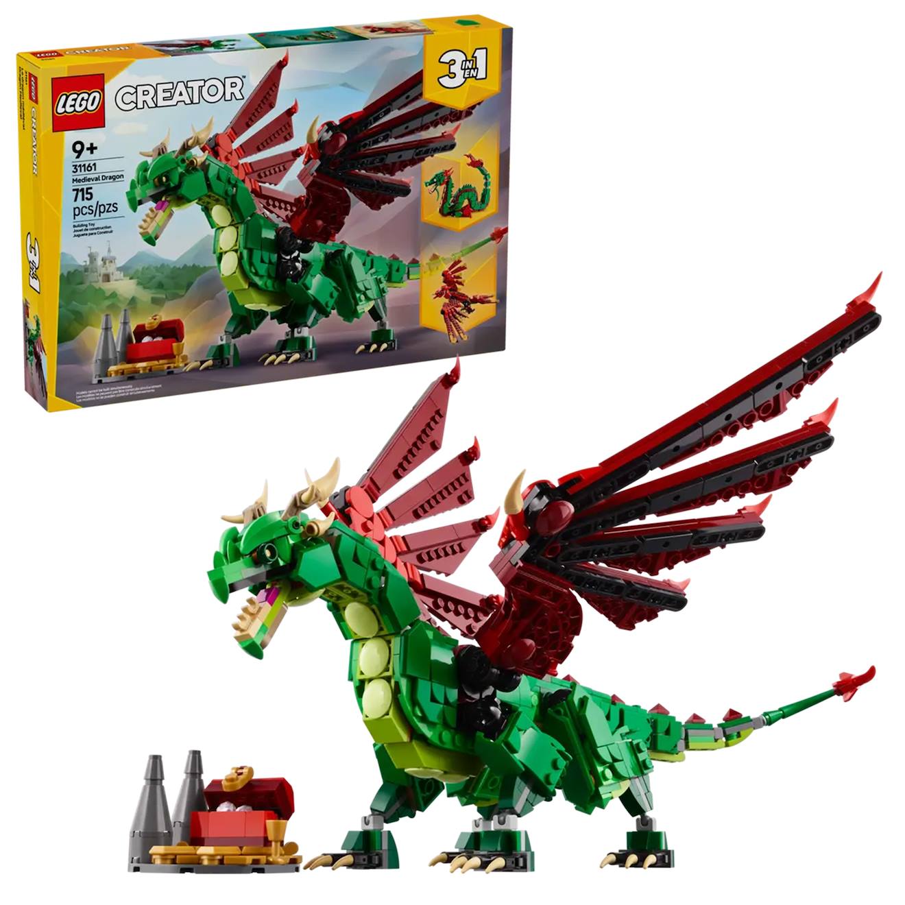 Creator 3 En 1 Le Dragon Médiéval 31161 Multicolore