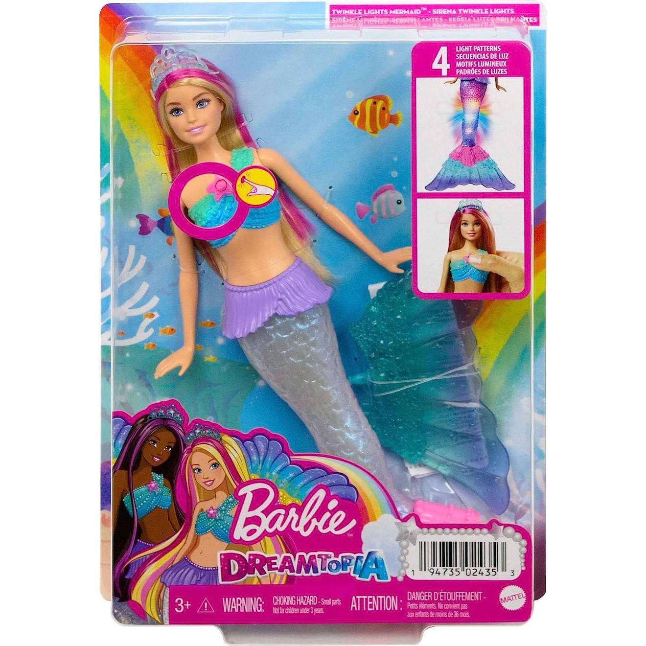 Barbie Sirène Magique Malibu Poupée Multicolore