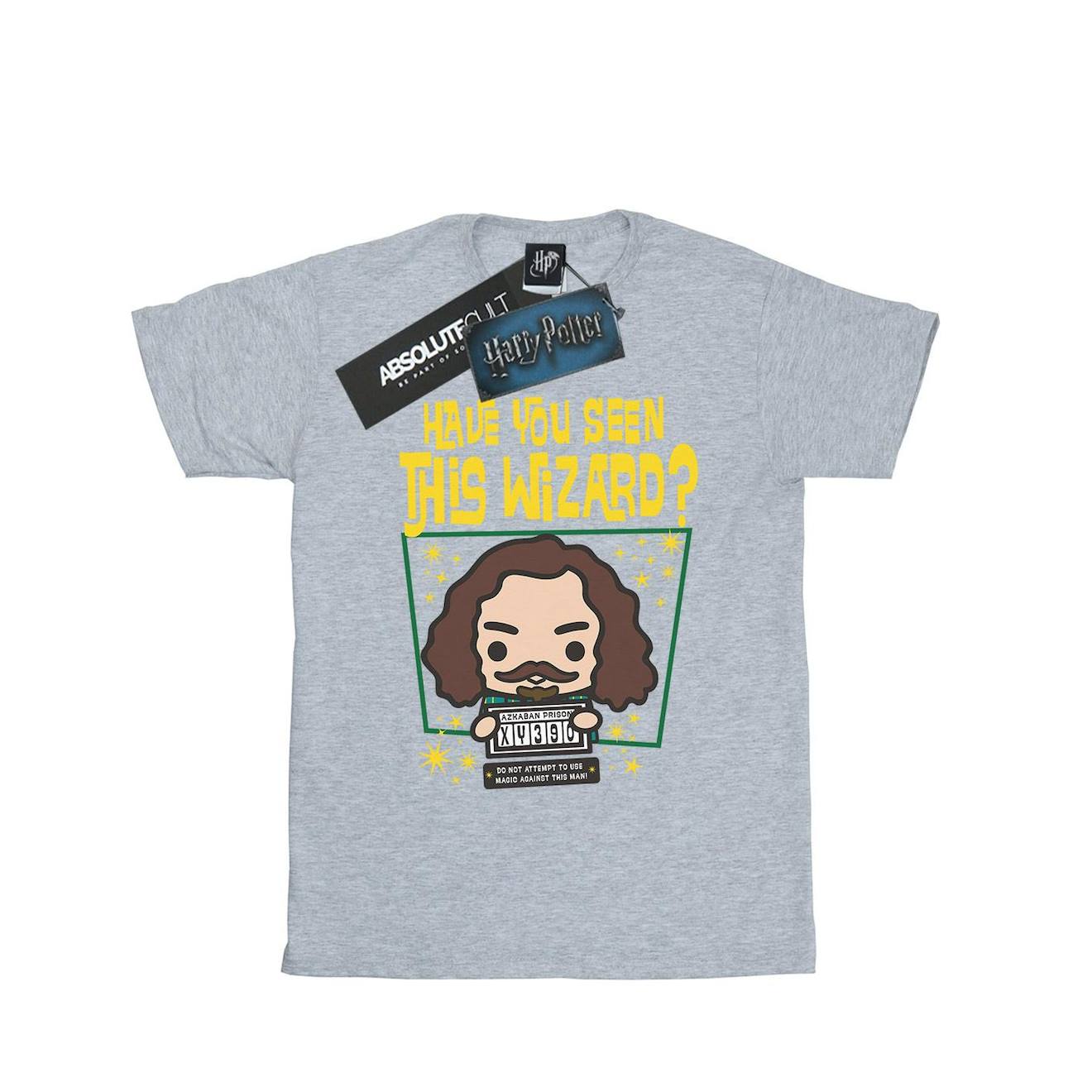 T-shirt Sirius Black Junior En Coton Peigné De Qualité Supérieure Harry Potter Azkaban Gris Chiné
