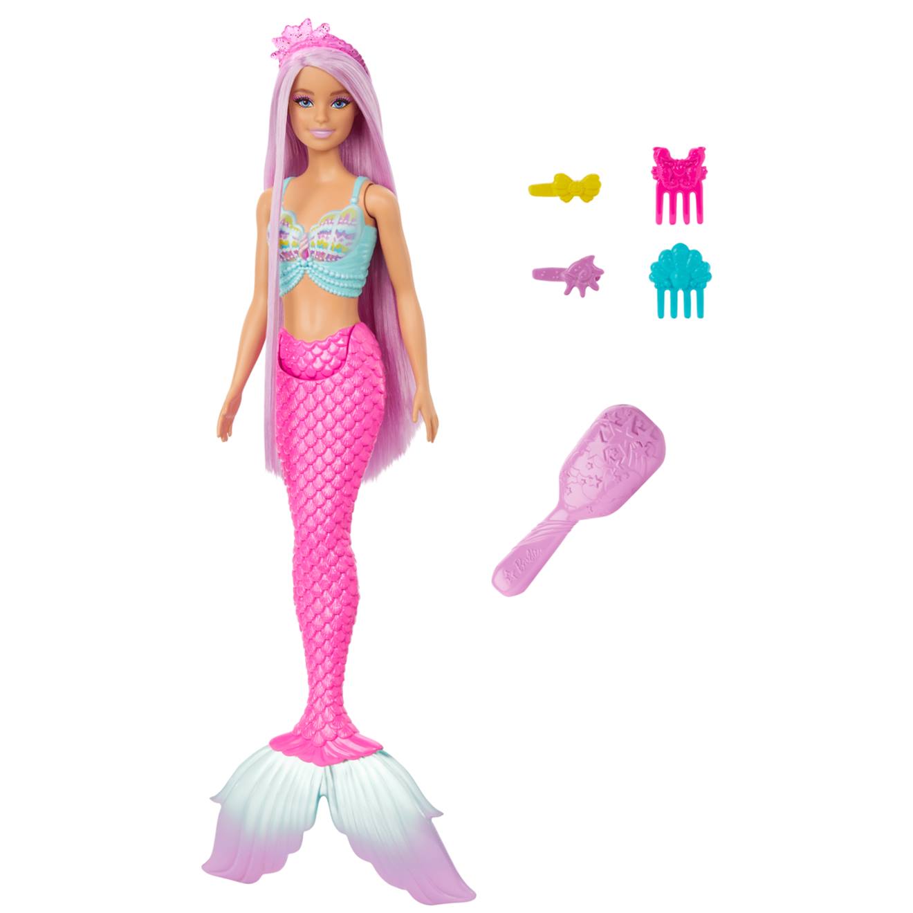 Barbie Poupée Mannequin Fantaisie Sirèneà Cheveux Longs Multicolore