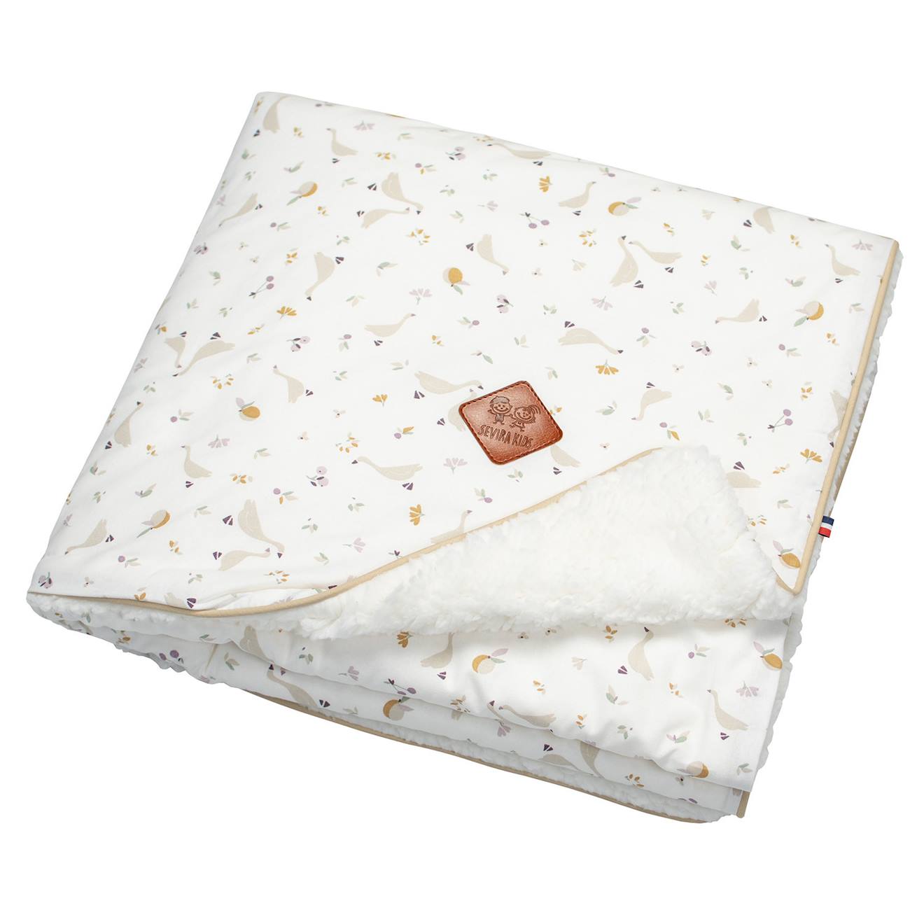 Couverture Réversible En Sherpa Sidonia Sidonia, Beige, Écru, Blanc
