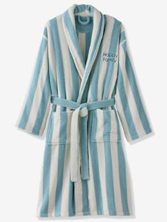 Peignoir de bain adulte mixte rayures TRANSAT capsule famille personnalisable, avec coton recyclé  - vertbaudet enfant