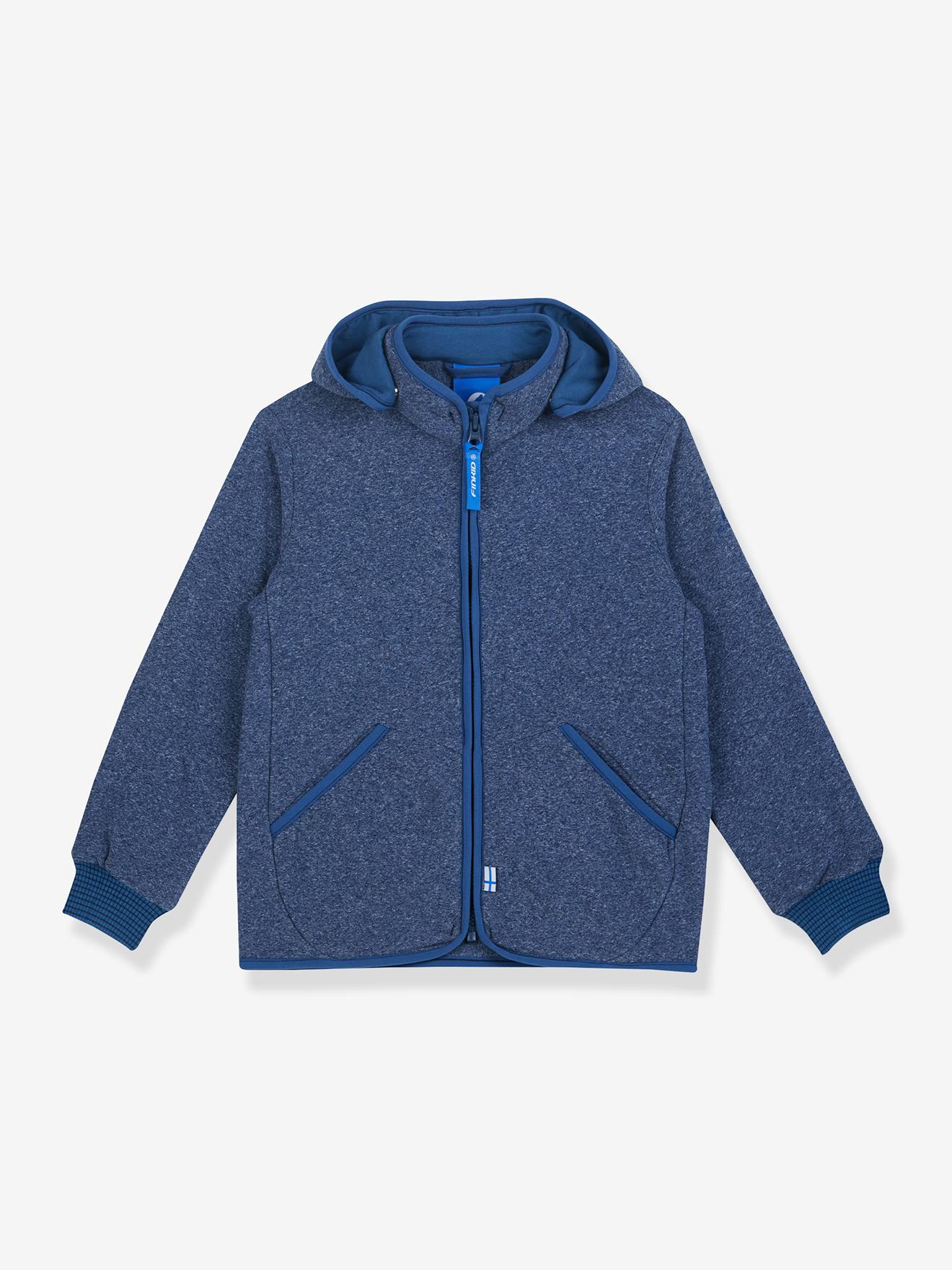 Veste en polaire tricotée pour enfants TONTTU KNIT finkid, veste intérieure Zip-in marine