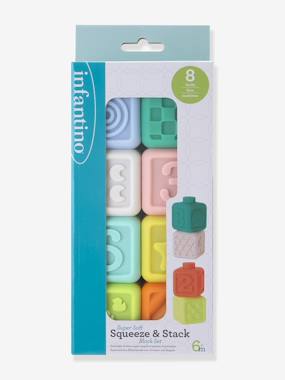 Lot 4 Cubes Empilables Bébé Noir & Blanc – Tissu Doux, Lavable – Stimulation Motricité Et Reconnaissance – Dès 6 Mois