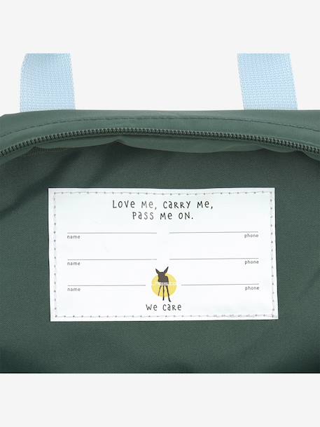 Mini Sac à dos carré Little Gang LÄSSIG kaki+pêche+VERT FONCE UNI 16 - vertbaudet enfant 