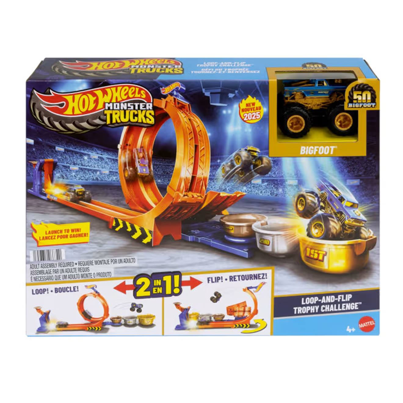 Hot Wheels-défi Du Trophée Tournez-et-renversez-coffret Avec Camion Multicolore