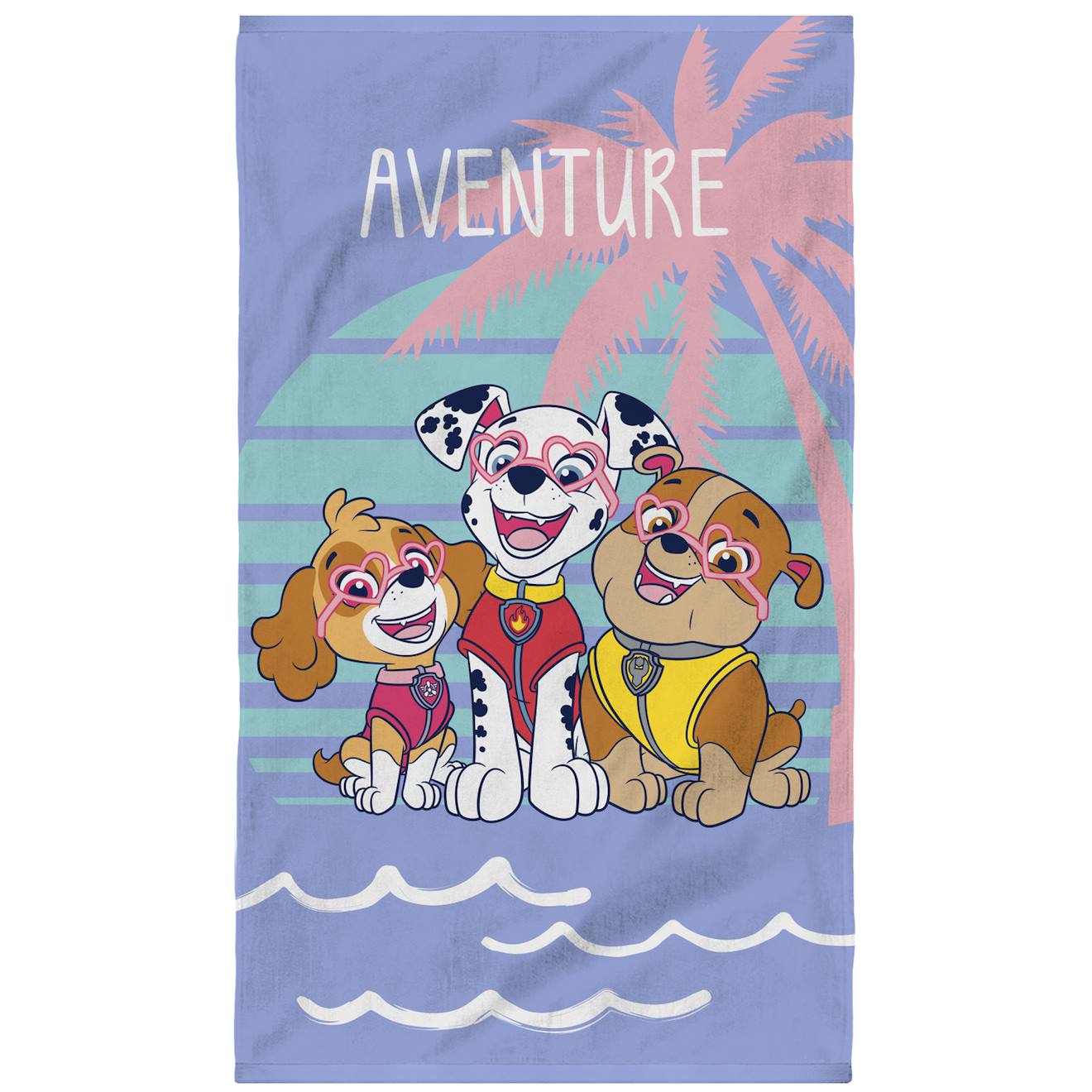 Serviette De Bain Et De Plage Imprimé 100% Coton, Sunset Parme