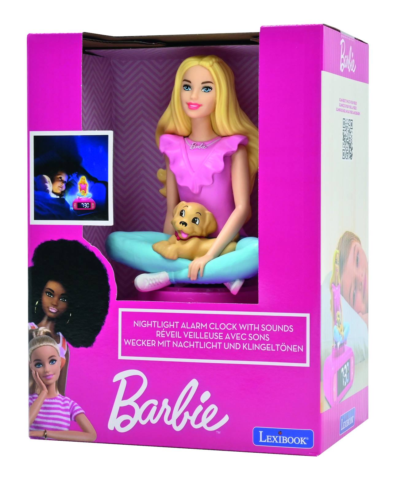 Réveil Avec Veilleuse Lumineuse Barbie En 3d Multicolore