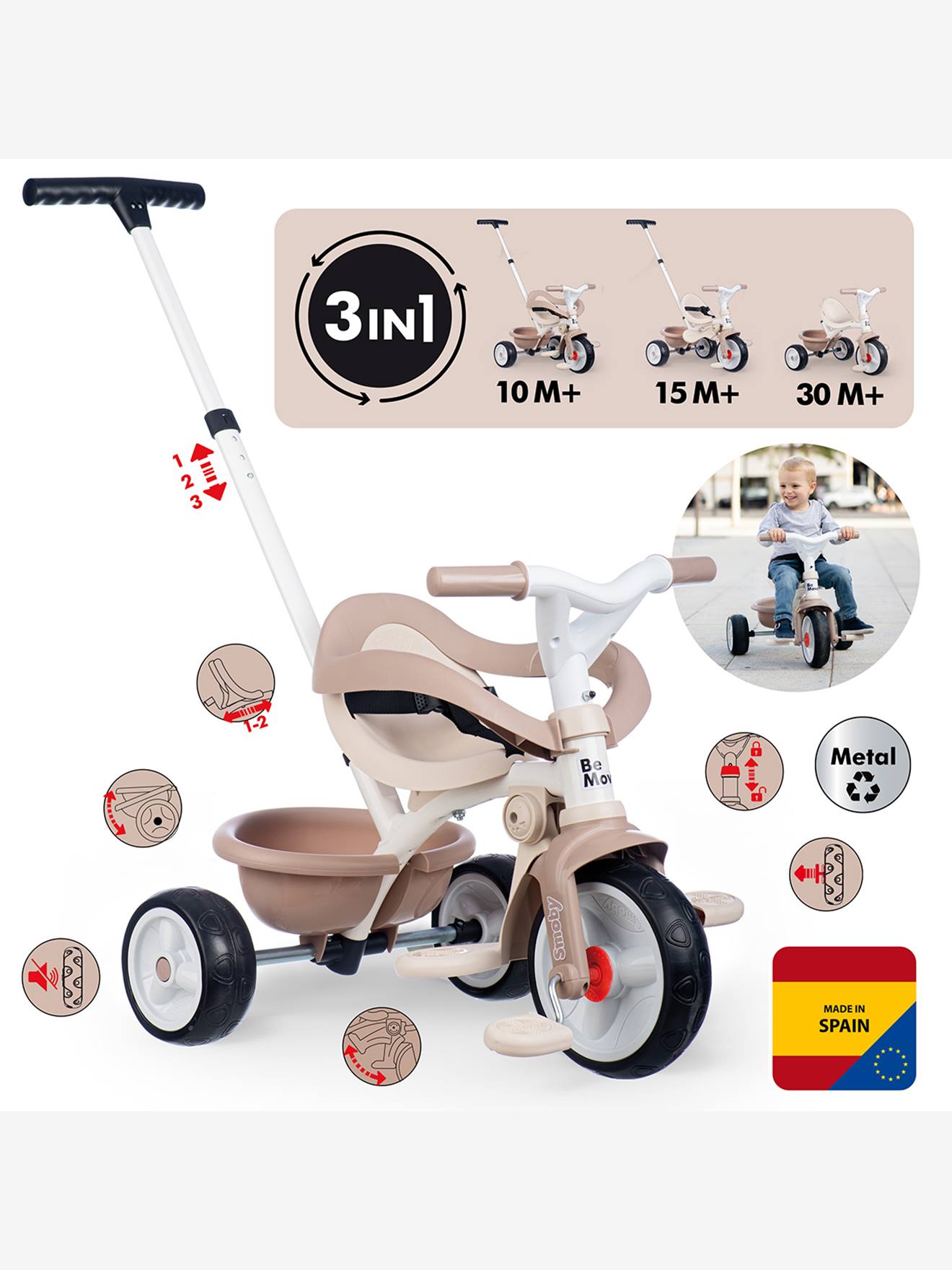 Tricyle Be Move Confort - beige (Smoby) - Image 1