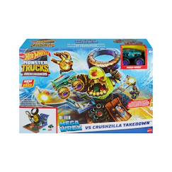 -Hot wheels set de jeu monster trucks arena smashers mega-wrex vs. Crushzilla takedown