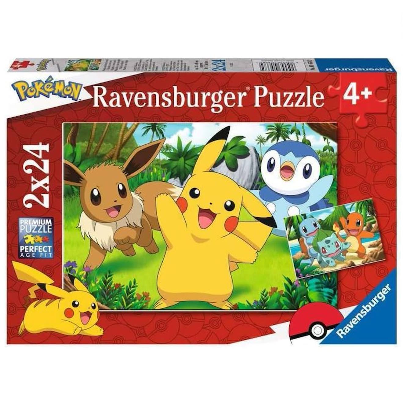 Puzzle Pikachu Et Ses Amis 2x24 Pcs Rouge