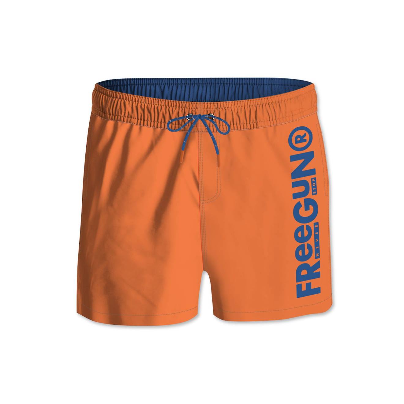 Boardshort Court Ceinture Tout-élastiquée Orange/bleu