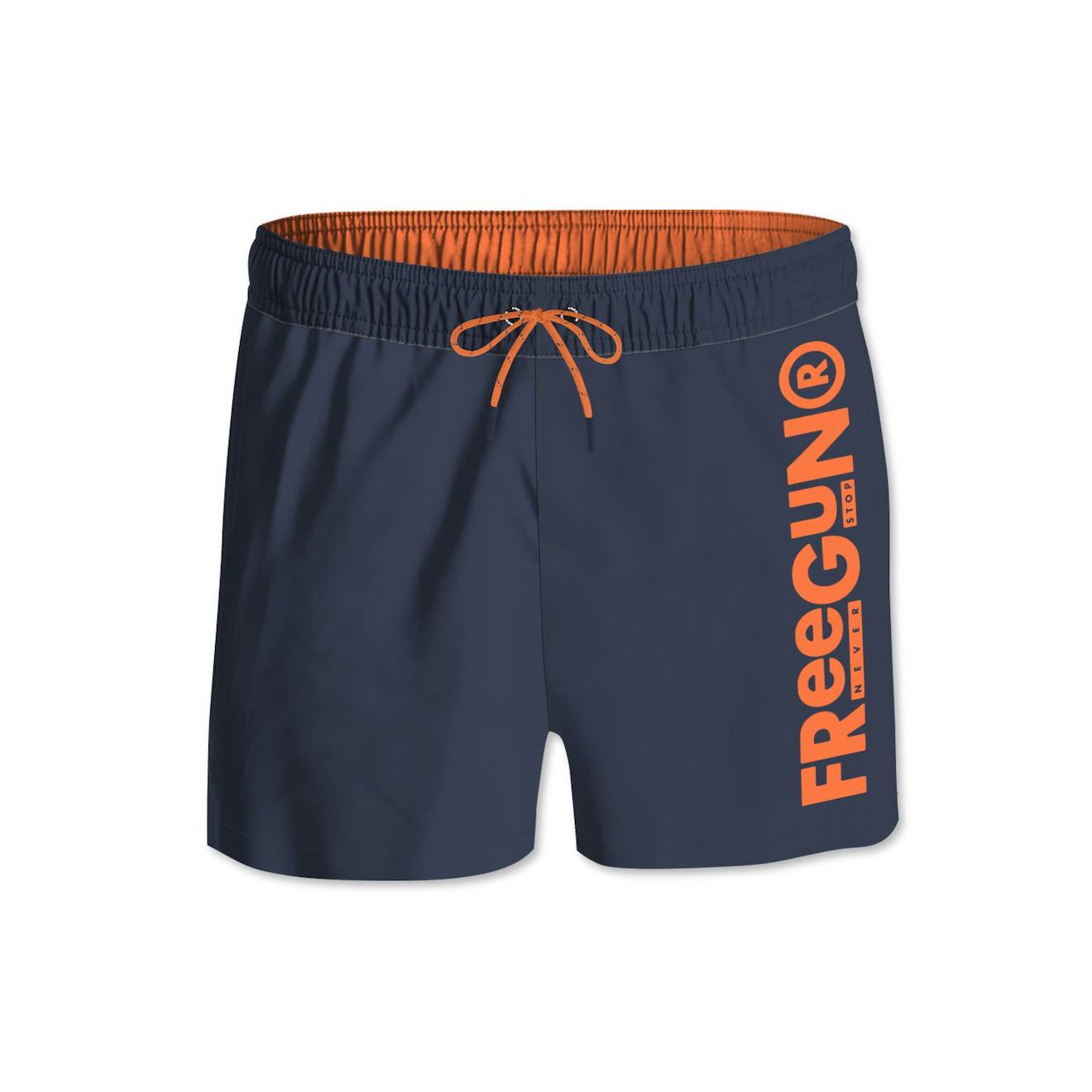 Boardshort Court Ceinture Tout-élastiquée Bleu/orange