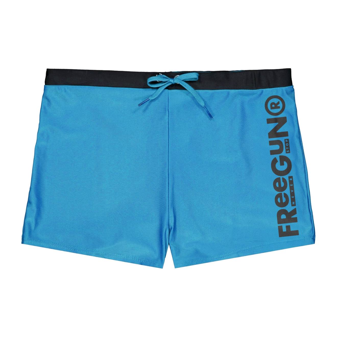 Shorty De Bain Uni Avec Logo Rubber Print Couleur Noir/bleu