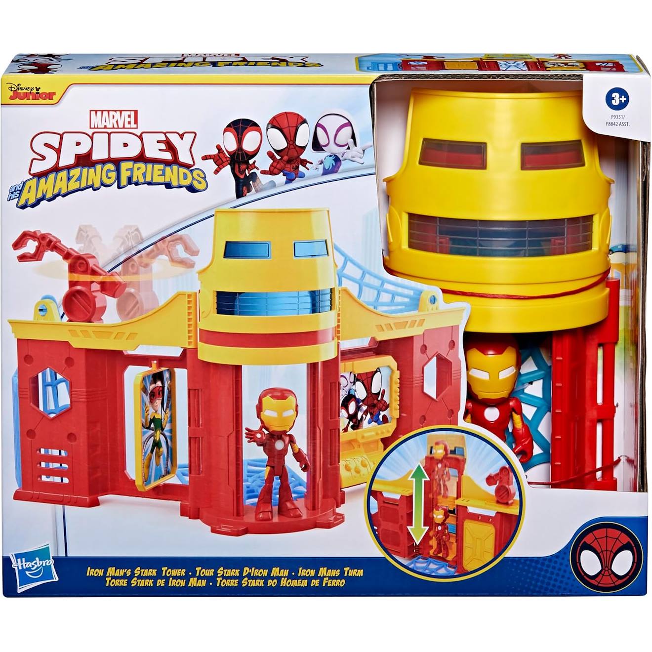 Marvel Spidey Et Ses Amis Extraordinaires, Coffret Tour Stark Avec Figurine Iron Man Rouge