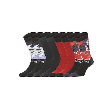 Lot de 4 paires de chaussettes naruto shippuden garçon Noir/rouge/orange/gris/jaune 1 - vertbaudet enfant 