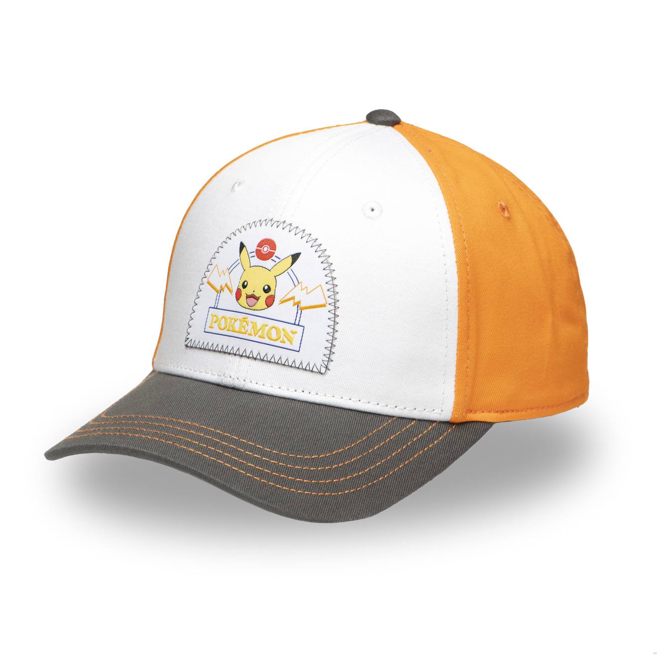 Casquette Baseball Pokemon Pikachu Blanc/orange/gris