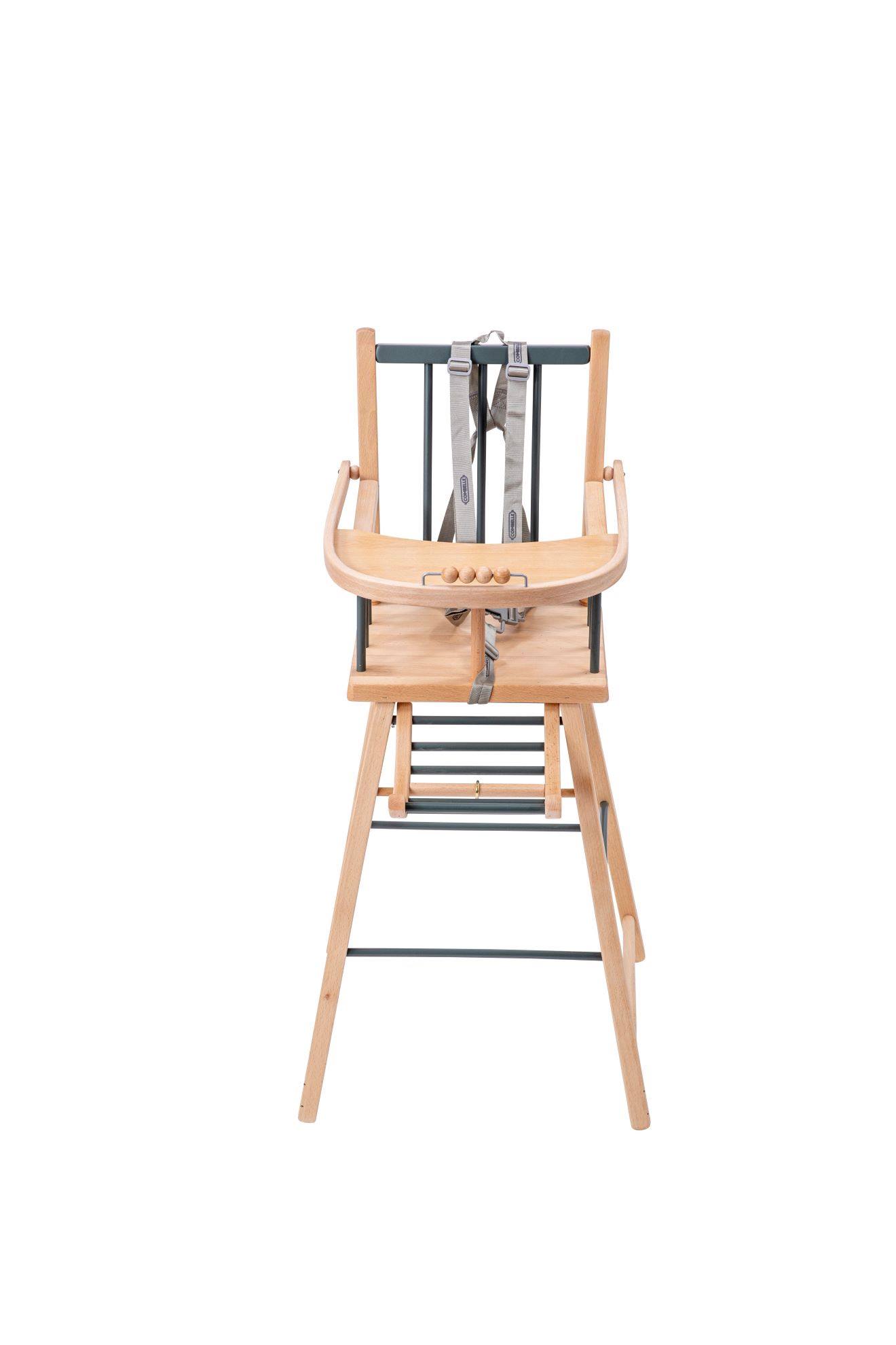 Chaise Haute Traditionnelle André Fixe Hybride Bois Et Kaki