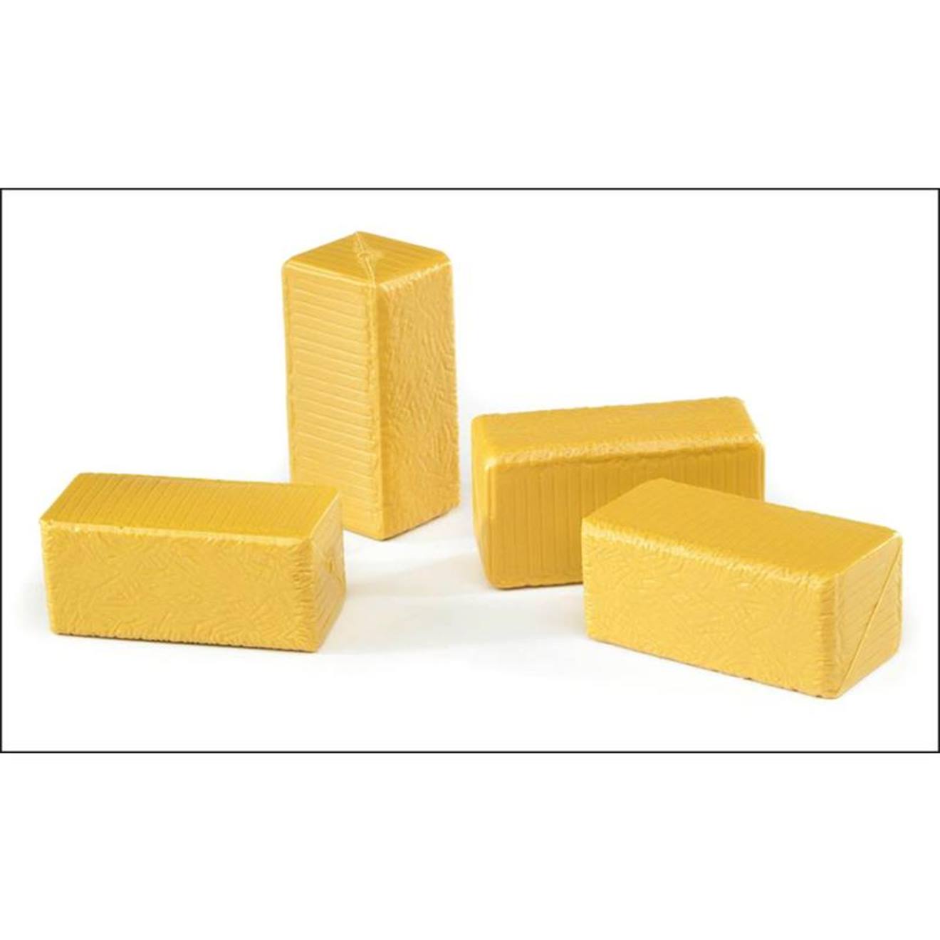 Ballots De Paille Parallélépipédiques. Set De 4 Pièces. Jaune