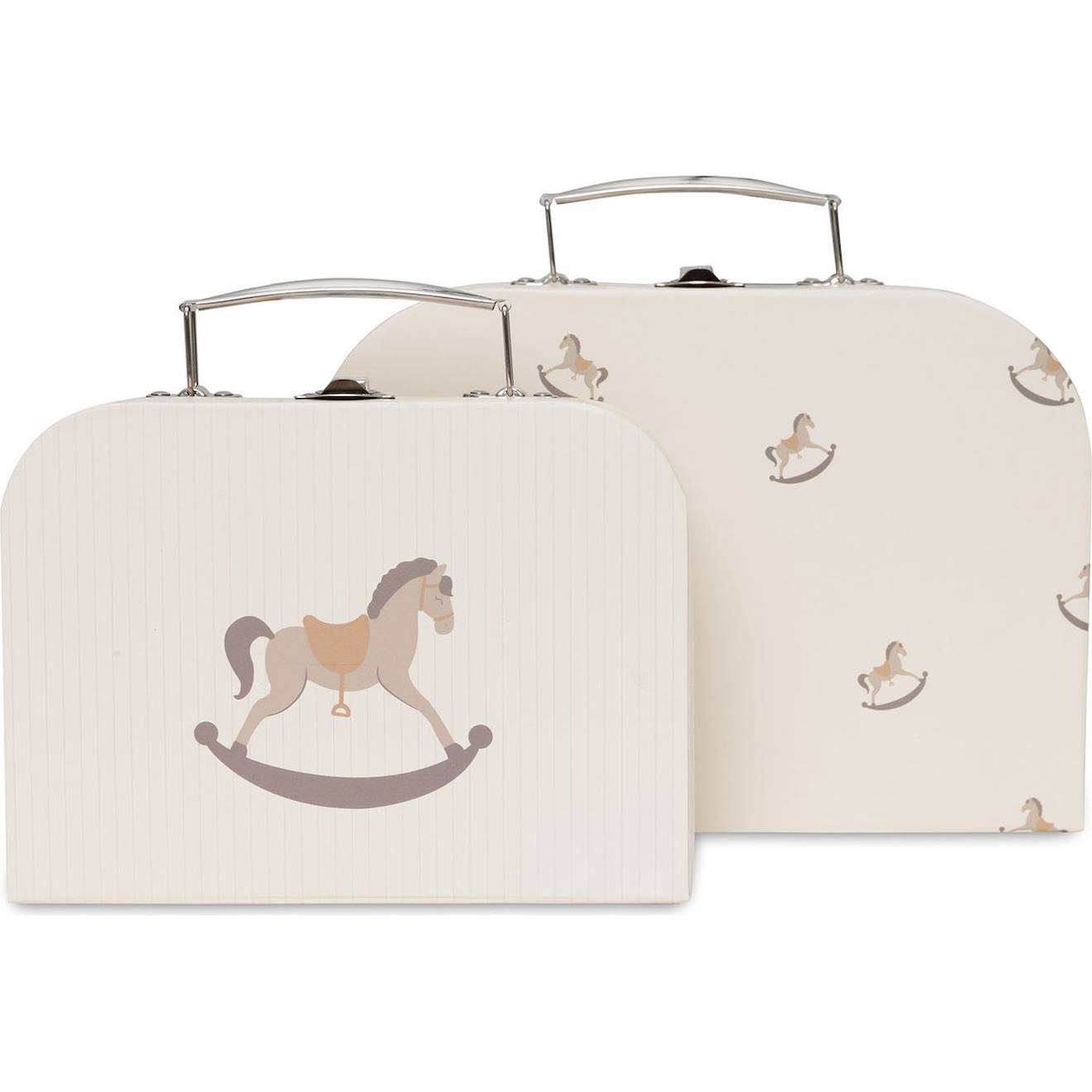Lot De 2 Valisettes Ecru, Maron
