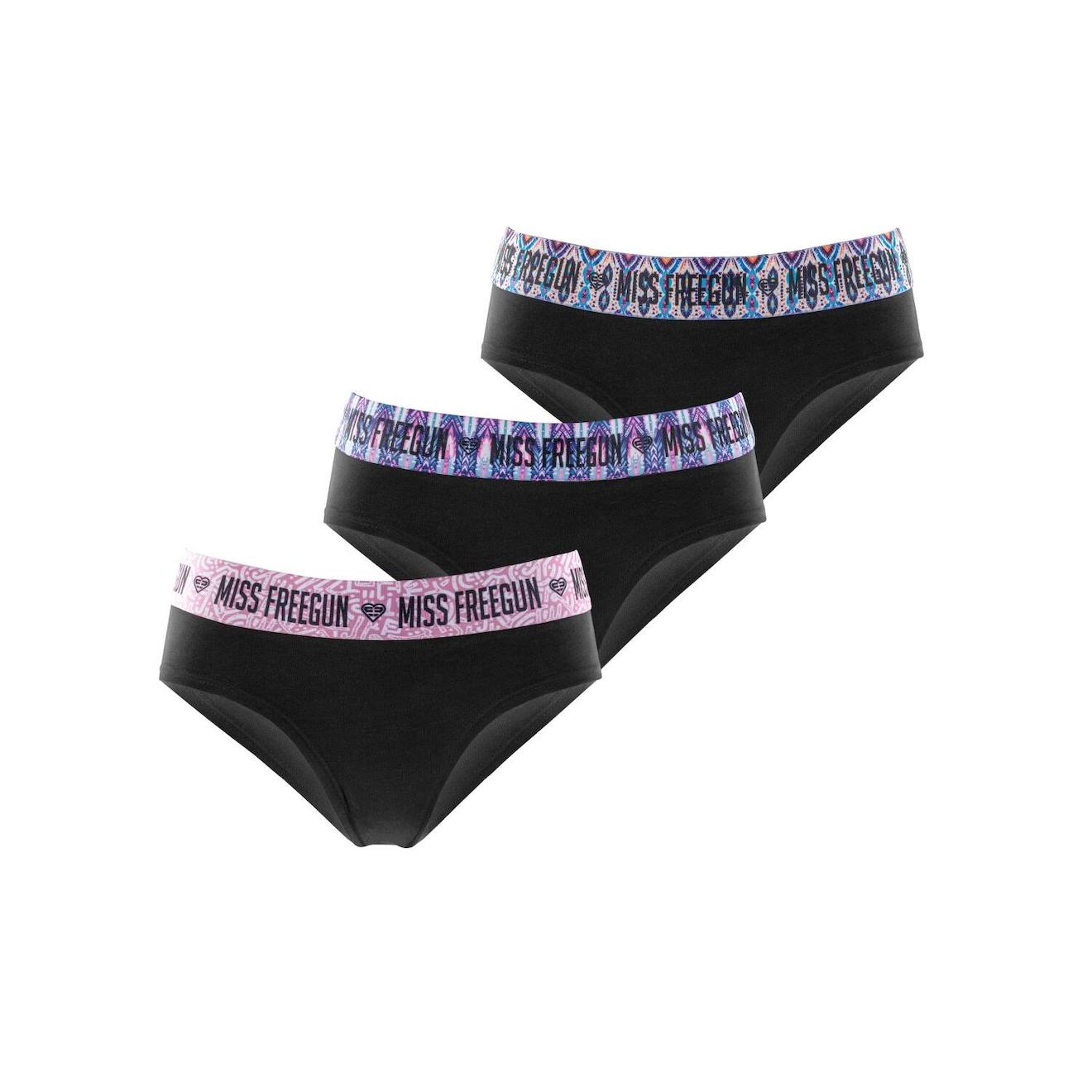 Lot De 3 Culottes En Coton Ethnik Noir/rose/bleu