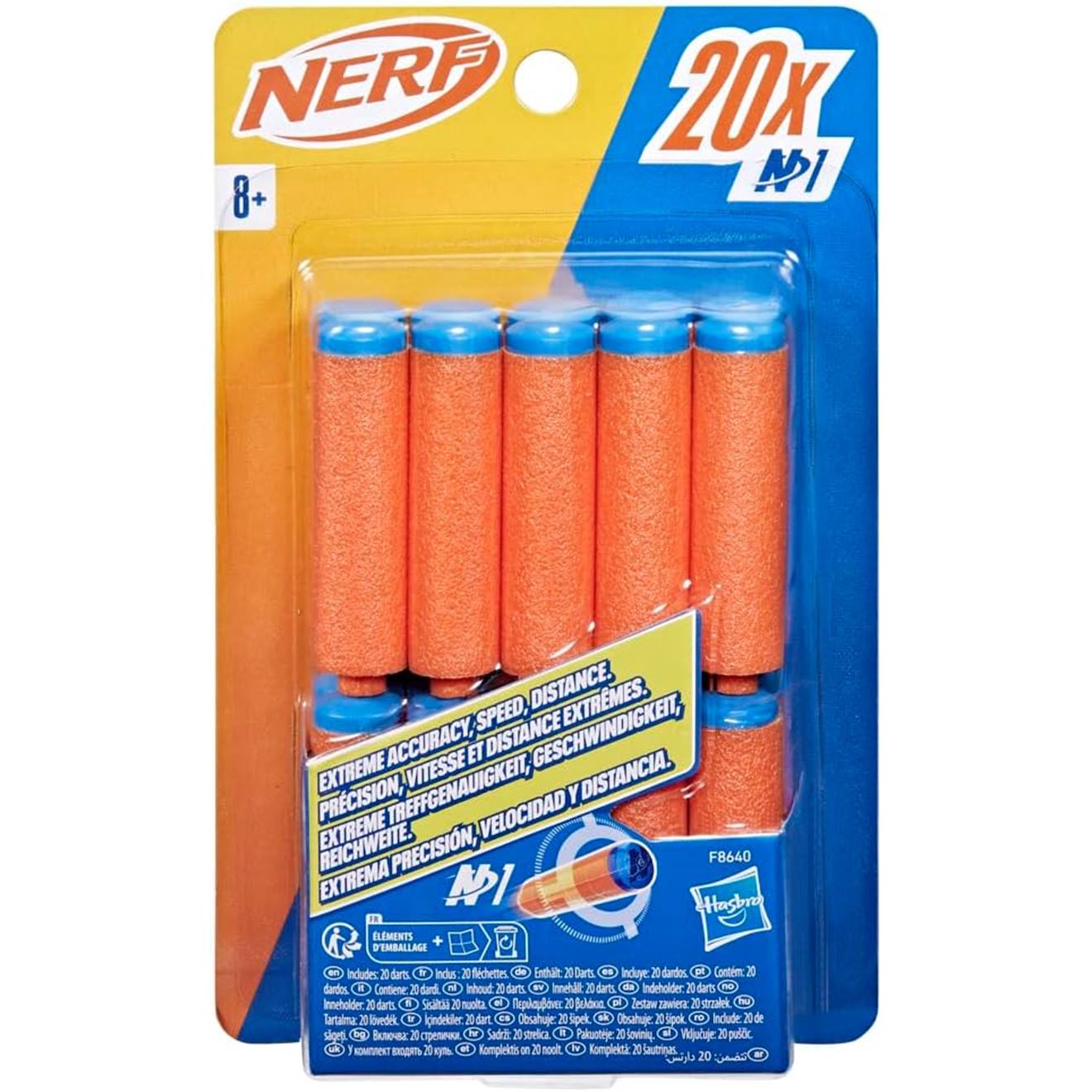 Nerf N Series 20 Fléchettes N1 Orange Et Bleu