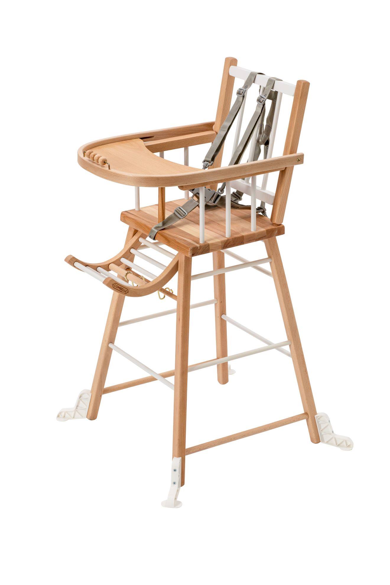 Chaise Haute Traditionnelle André Fixe Hybride Bois Et Blanc