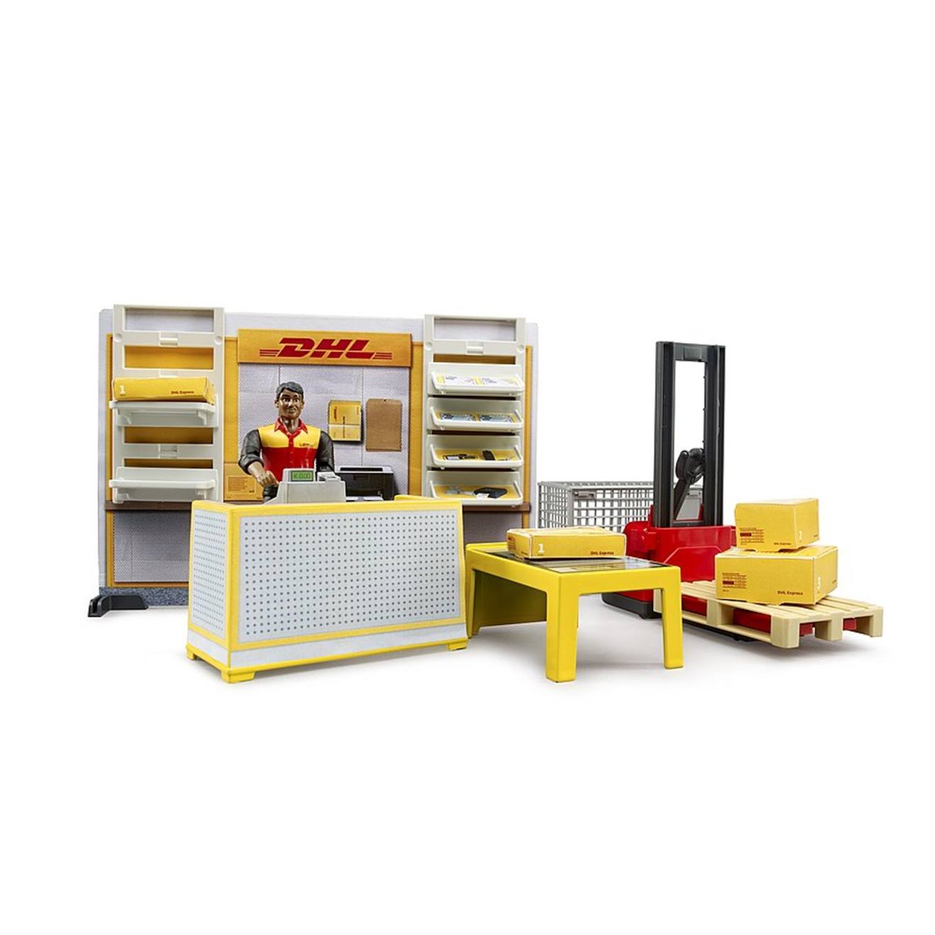 Boutique De Dépôt Dhl Bworld Avec Tire Palette Et Colis Jaune
