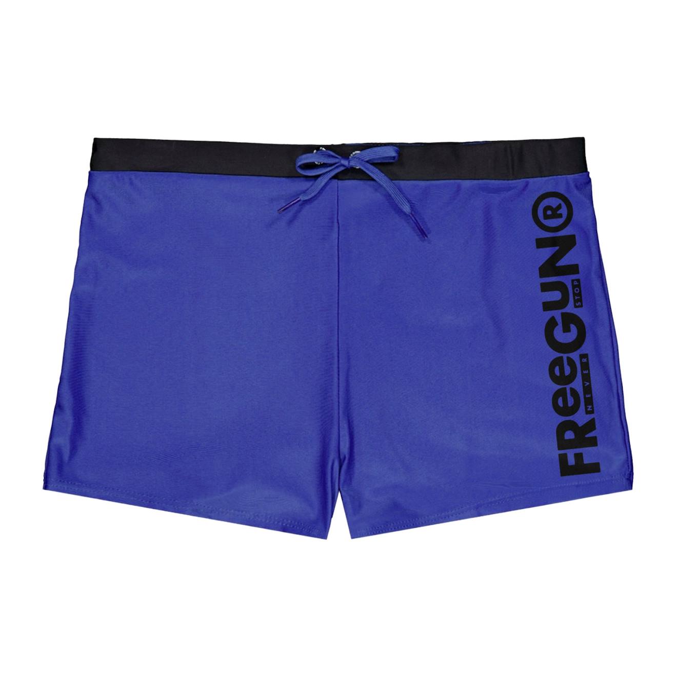 Shorty De Bain Uni Avec Logo Rubber Print Couleur Noir/bleu