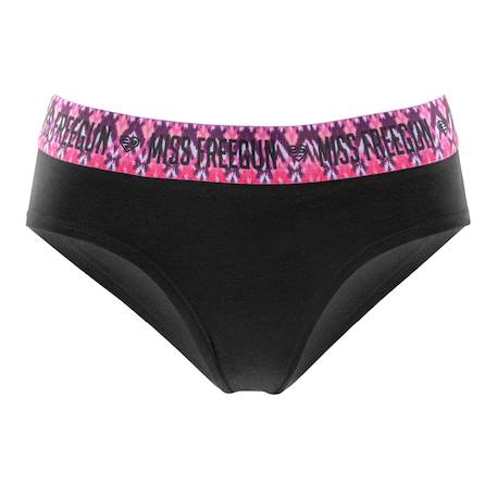 Lot de 3 culottes  en coton ethnik Noir/rose/bleu/violet 4 - vertbaudet enfant 