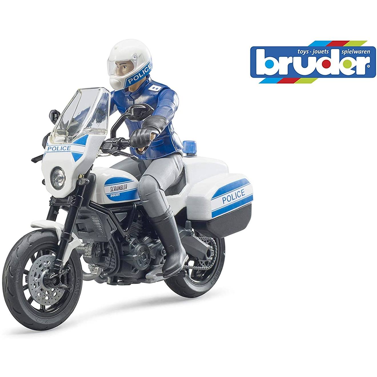 Bworld Scrambler Ducati Motard De La Police Bleu