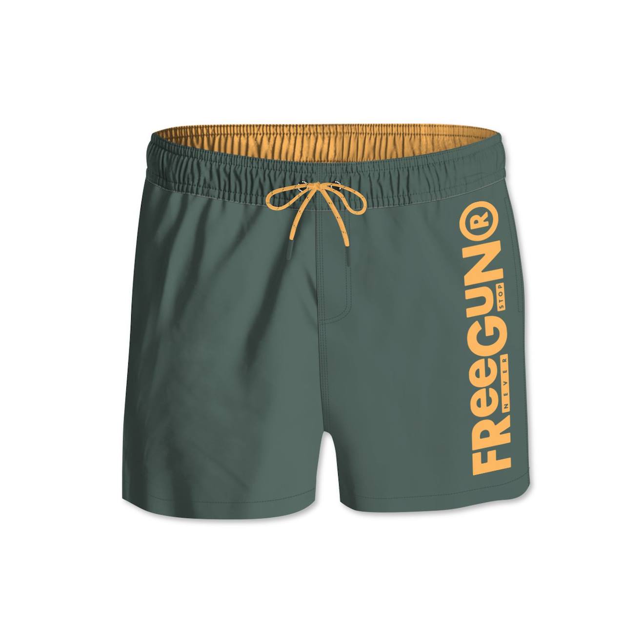 Boardshort Court Ceinture Tout-élastiquée Vert/jaune