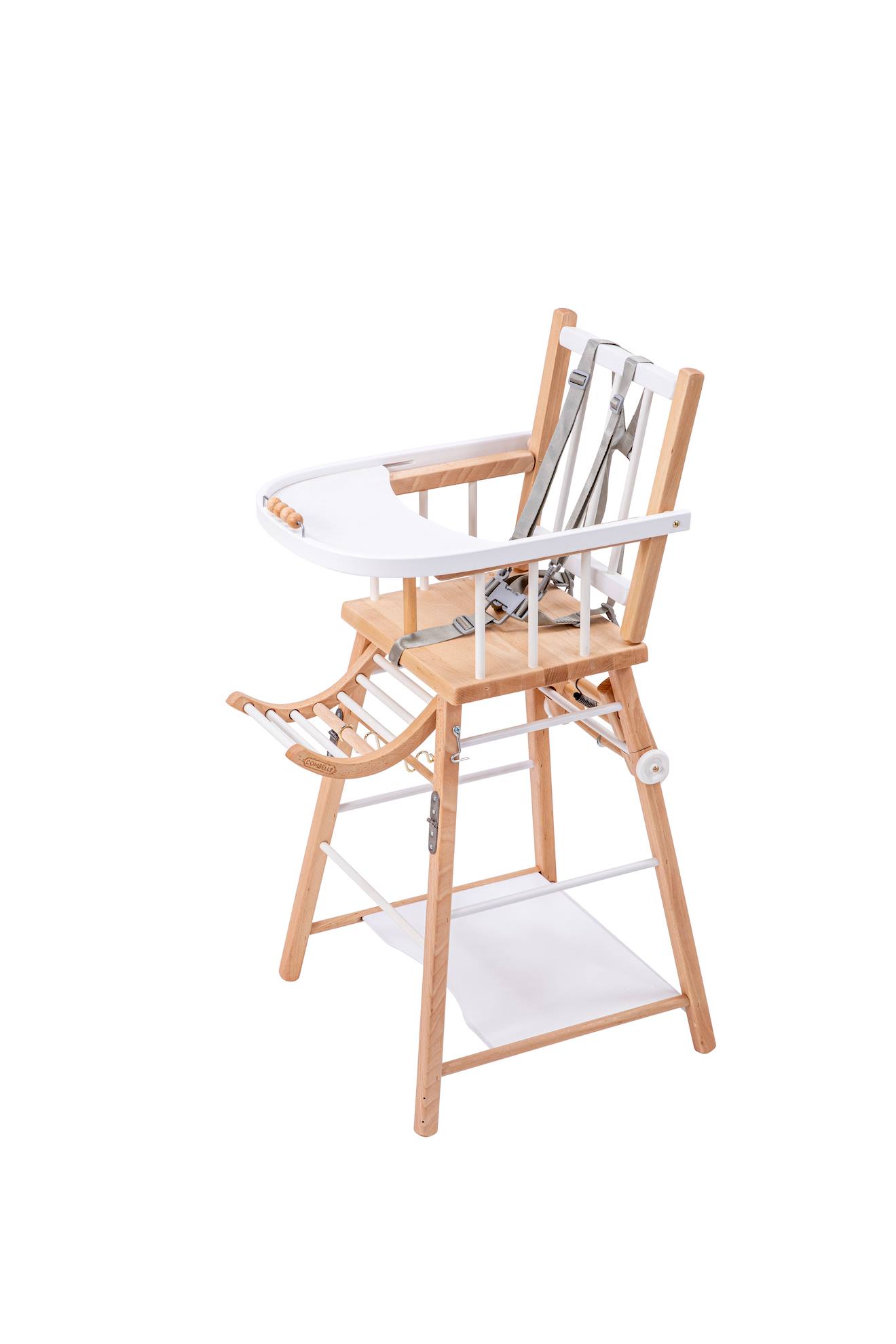 Chaise Haute Traditionnelle Marcel Transformable Barreaux Hybride Bois Et Blanc